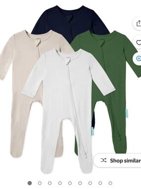 PurComfy Bamboo Newborn Onesie Lot of 4 Neutral 2 Way Zip